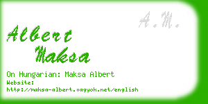 albert maksa business card